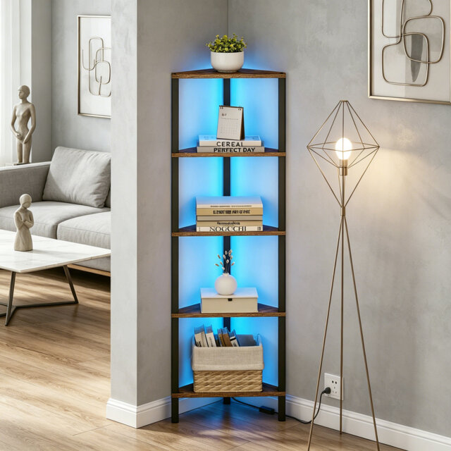 Metal Corner Bookcase