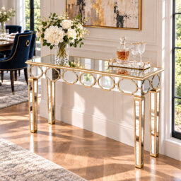 Dario 120 cm W Mirrored Glass Top Console Table