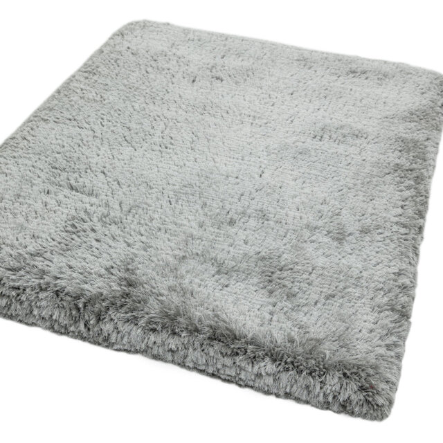 Plush Deep Pile Shaggy Silver Rug