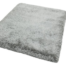 Plush Deep Pile Shaggy Silver Rug
