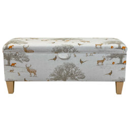 Cotton Upholstered Storage Bench