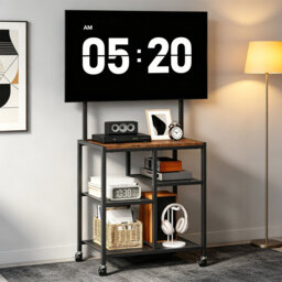 "Unfinished TV Stand for TVs up to 50"" with Fireplace Included"
