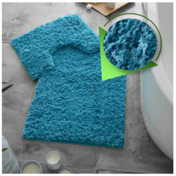 Luxury Zero Twist Bath Mat Set 2 Piece Plush Microfiber Bathroom Rug & Pedestal Mat Non Slip Absorbent Washable