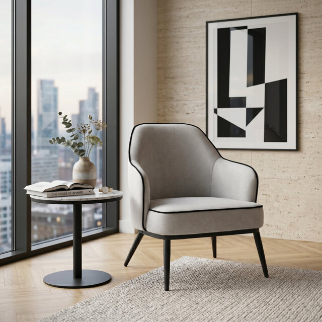 Karoll Linen-style Woven Fabric Occasional Chair