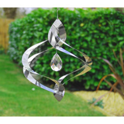 Crystal Helix Hanging Wind Spinner – Metal Outdoor Kinetic Decoration for Garden, Patio & Porch