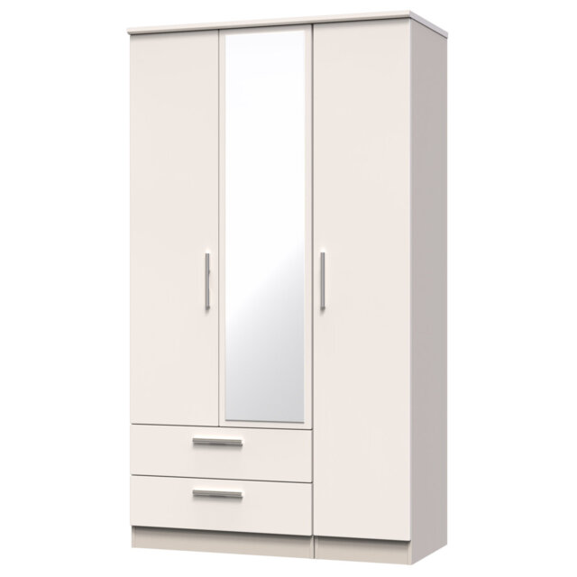 Birriel Triple Mirror Wardrobe with 2 Drawers in Kashmir Gloss & Kashmir