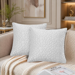 Pebble Pattern Velvet Cushion Covers Set of 2 – Soft Textured Scatter Pillow Covers for Sofa, Bed & Living Room
