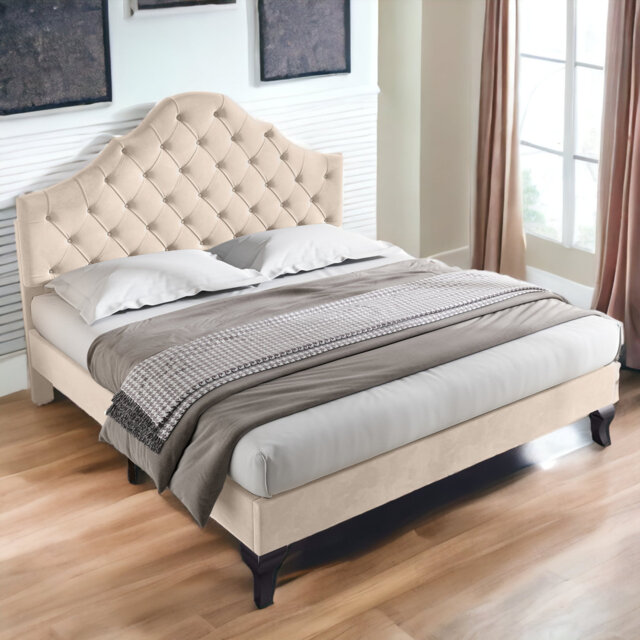 Ince Upholstered UK Double - DE 135 X 190 Cm Bed
