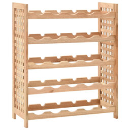 Lorene Solid Wood Floor Wine Bottle Rack in Beige
