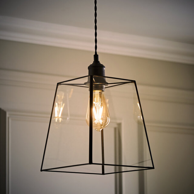 19cm H Glass Square Lamp Shade ( Clip On )