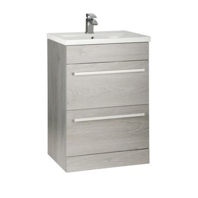 Clifton 600mm Wall Mounted Single Bathroom Vanity with Vitreous China Basin