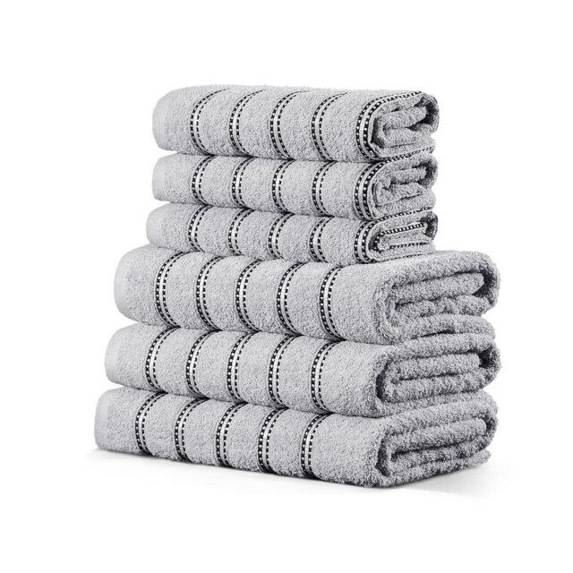 Luxury Cotton Striped Bathroom Towels, Super Soft , Highly Absorbent & Quick Dry – Includes Hand Towels & Bath Sheets