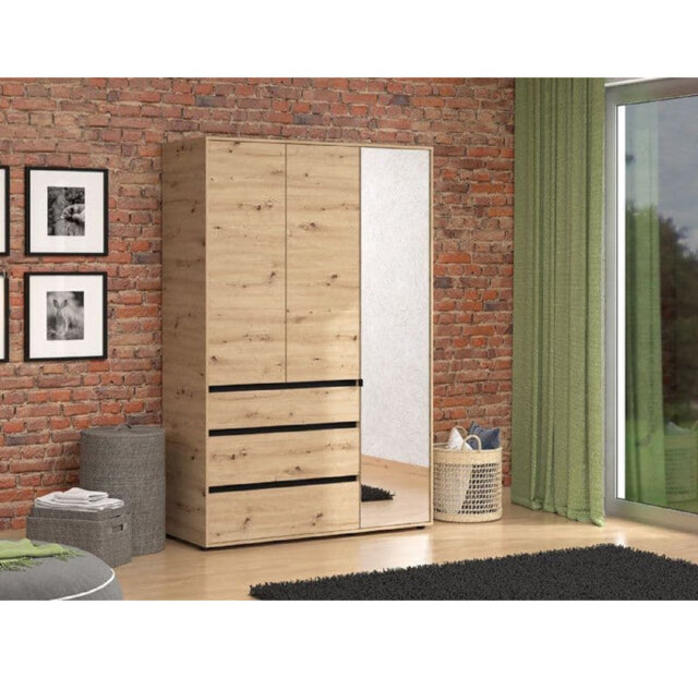 Kyoto Cashmere 3 Door 3 Drawer Mirrored Wardrobe