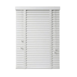 Faux Wood Venetian Blinds with Fabric Tape, Moisture-Resistant Horizontal Slats & Cord Control for Windows
