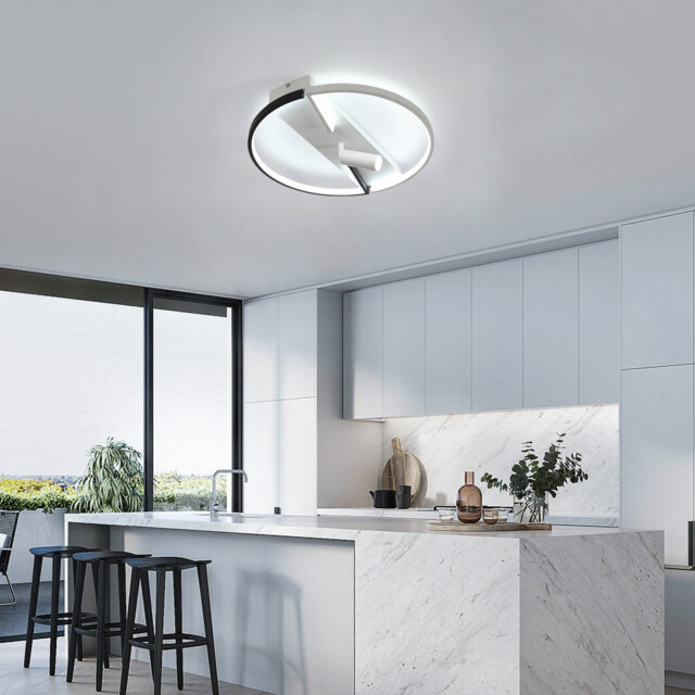 Modern 48cm Dimmable LED Aluminium Flush Mount Ceiling Light With Remote