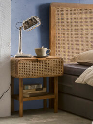 Marjo 1 Drawer Wicker & Rattan Bedside Table