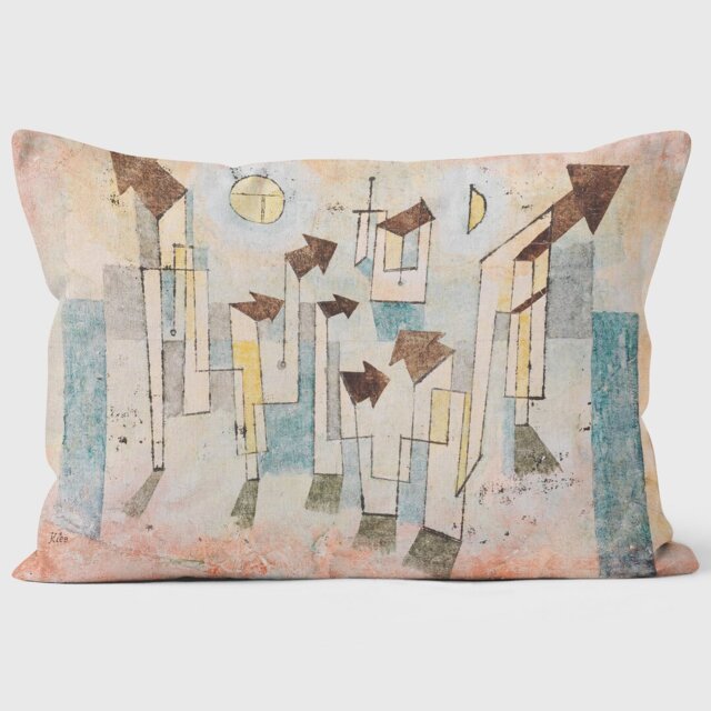 Mural from the Temple of Longing Thither - Paul Klee Cushion