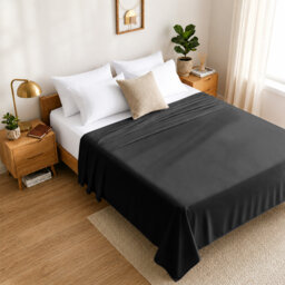 Luxury Soft Microfiber 140 Thread Count Flat Sheet Easy Care Breathable Bedding Sheet