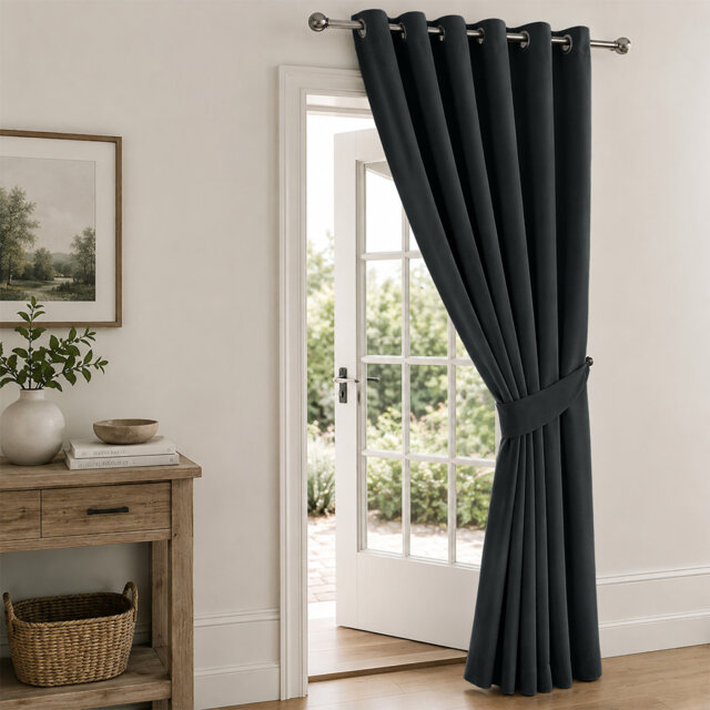 Bernards Blackout Thermal Insulated Noise Reducing Grommet Window & Door Curtain Panel