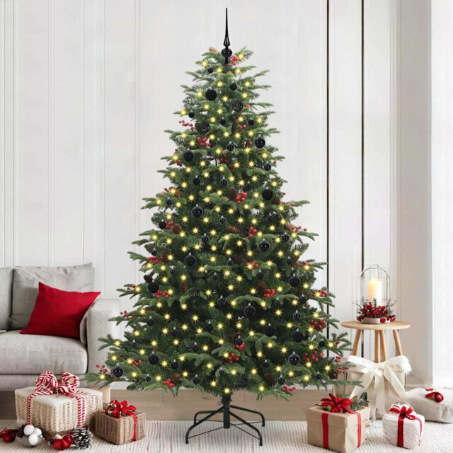 Artificial Christmas Tree with LEDs with Stand Green