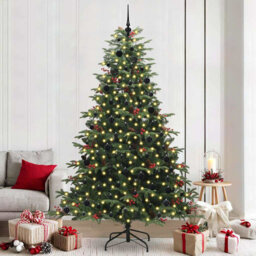 Artificial Christmas Tree with LEDs with Stand Green