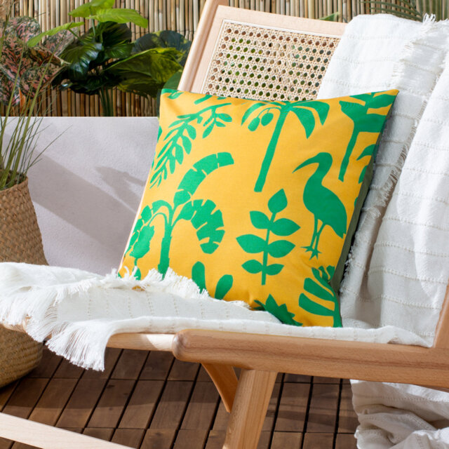 Marula Indoor / Outdoor Floral Square Throw Cushion with Filling