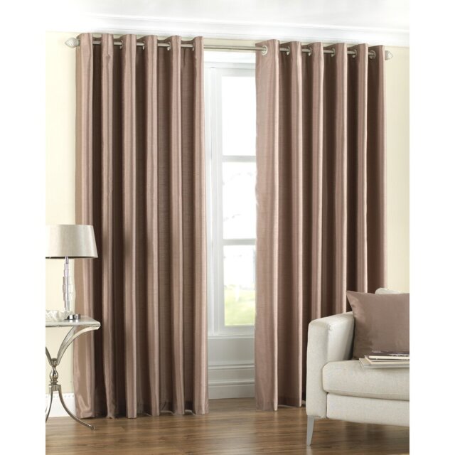 Polyester Semi Sheer Grommet/Eyelet Curtain Pair