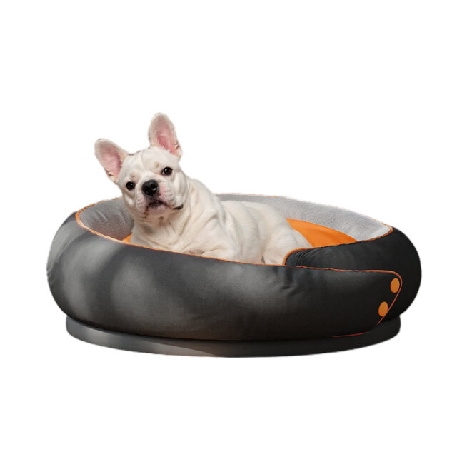 Man Friend Comfort WOWMAX Cuddler Dog Bed For Small And Medium Dogs Up To 13.6 kg, Bolstered Round Cozy Pet Bed With Double Sided Mat For All Season C
