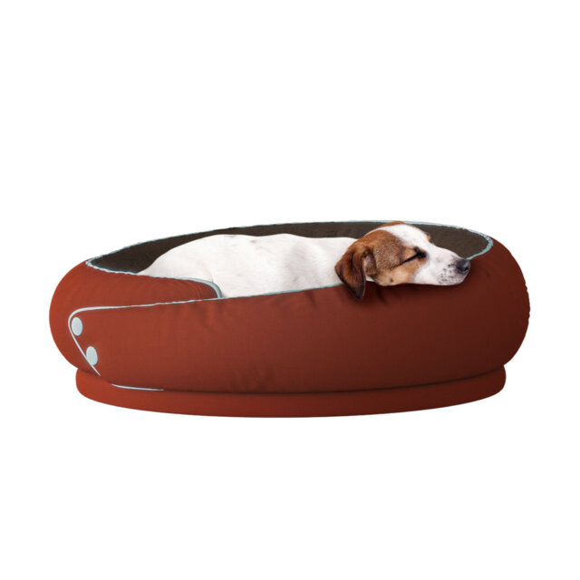 Man Friend Comfort WOWMAX Cuddler Dog Bed For Small And Medium Dogs Up To 13.6 kg, Bolstered Round Cozy Pet Bed With Double Sided Mat For All Season C