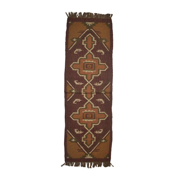 Barbe Flatweave Wool Brown Rug