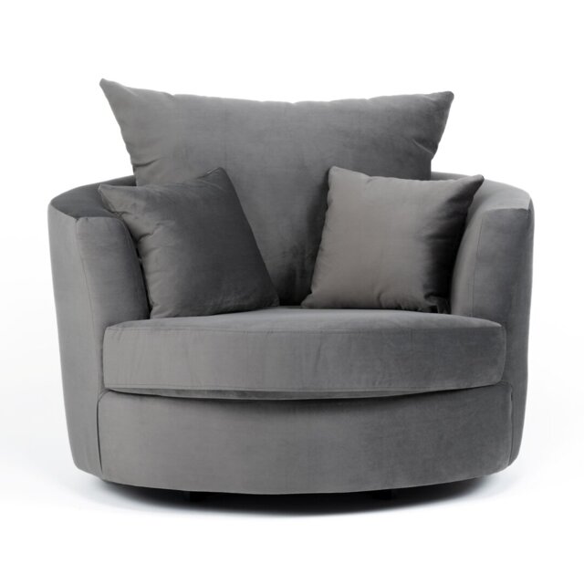 Laci Velvet Swivel Armchair