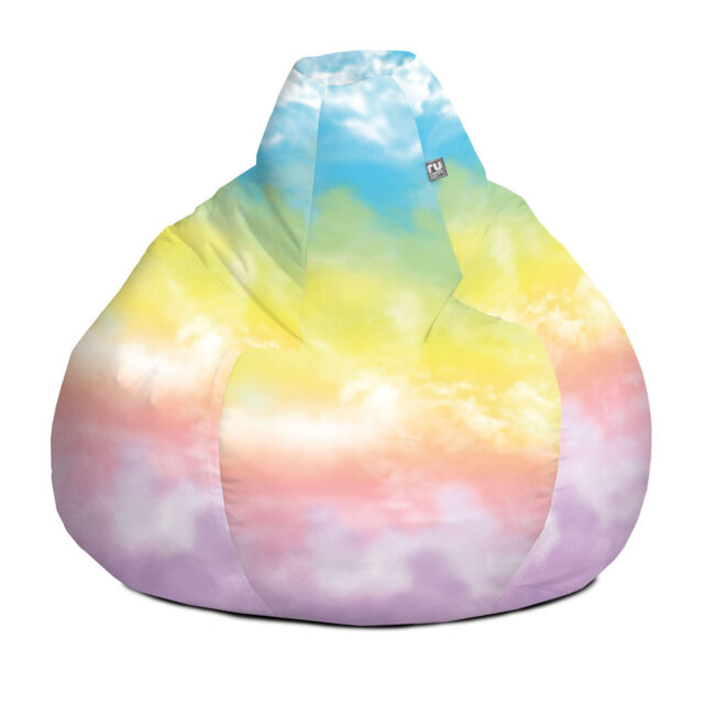 rucomfy Beanbags Tie-Dye Bean Bag Kids Printed Colourful Design Filled Childrens Chair. Durable Machine Washable Furniture. Pastel Colours, Indoor Fil