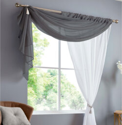 Anah Double Layer Voile Slot Top Sheer Curtain Panel