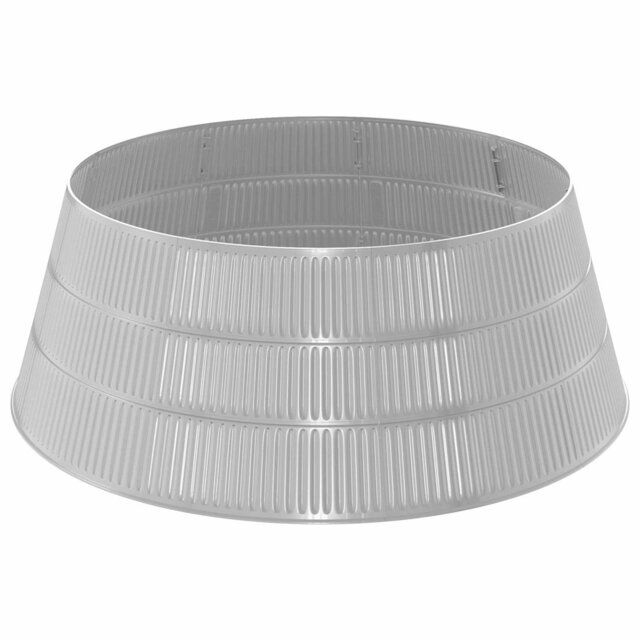 vidaXL Christmas Tree Skirt Cone-shaped Silver Plastic Christmas Tree Collar
