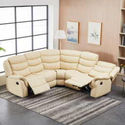 Lotus 6 Seater Faux Leather Reclining Corner Sofa