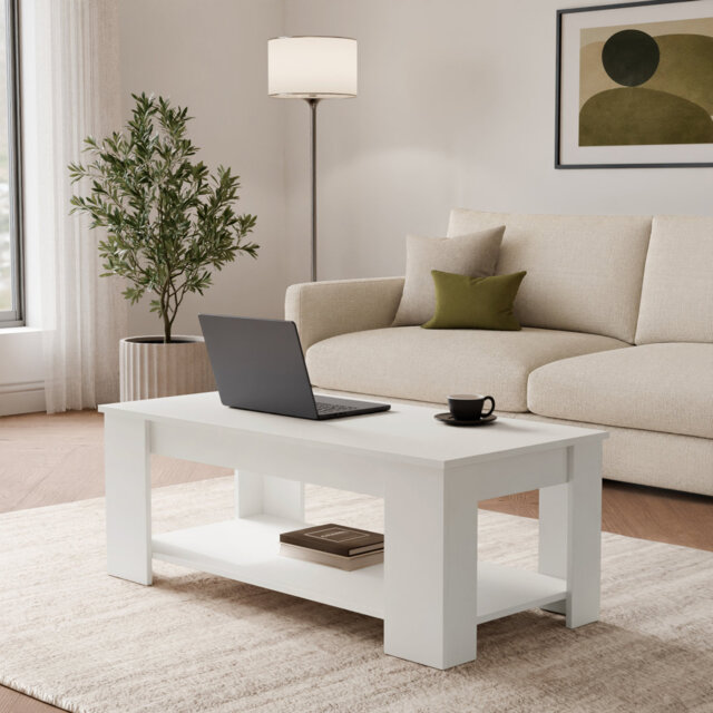 Adrianne Lift Top Four Leg Coffee Table with Storage