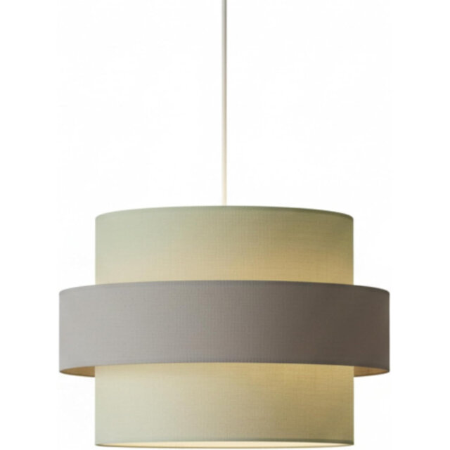 Double Layer Drum Shade 30cm Dia' - Sage and Grey