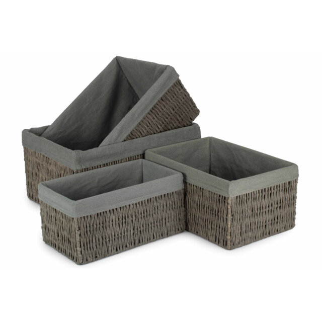 Bay Isle Home 4 Piece Wicker Storage Basket Set with Lining