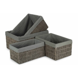 Bay Isle Home 4 Piece Wicker Storage Basket Set with Lining