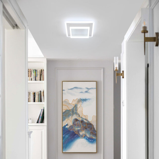 30Cm White Square LED Acrylic Flush Mount Ceiling Light