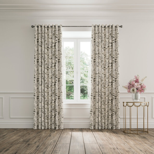 Ornamental Bloom Cotton Room Darkening No Curtain Header Type Curtain Pair