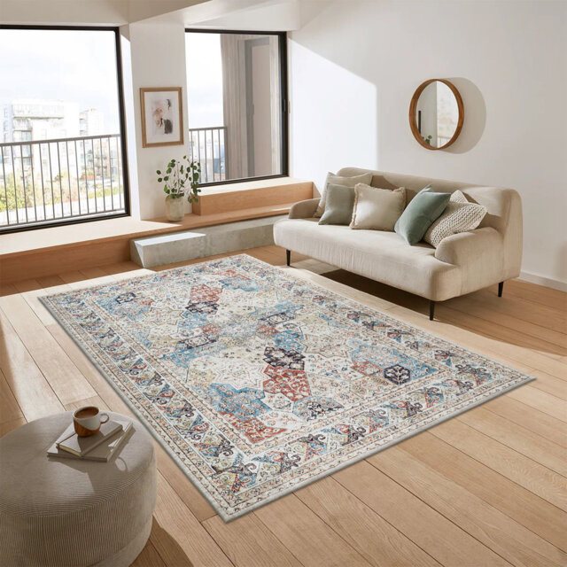 Contemporary Abstract Cashmere Rug – Cozy Plush Area Rug For Home Décor