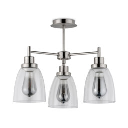 Jaylynn 3-Light 46cm Silver Industrial Style Modern Semi Flush Mount Ceiling Light