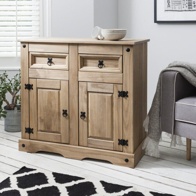 Alexandrea Wide Pine Solid Wood Sideboard