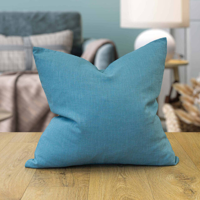 100% Linen Cushion Cover in Teal Blue