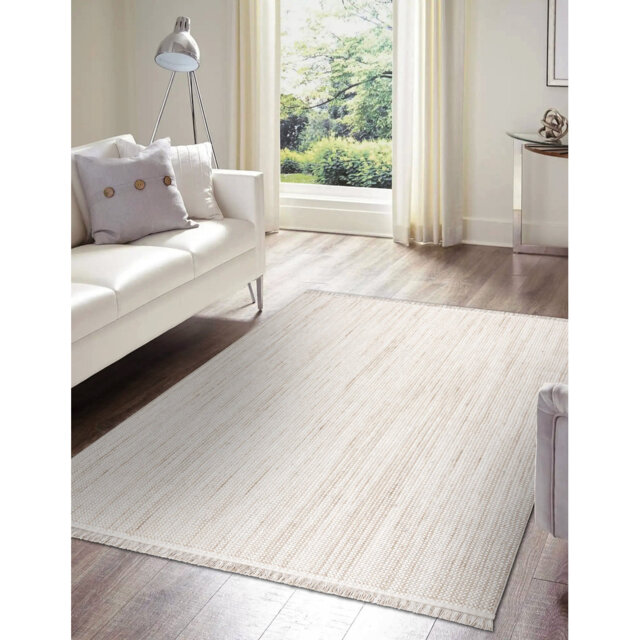 Hinote Solid Colour Flat Woven Flatweave Area Rug