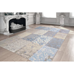 Cameo Gustavian Flatweave Blue/Grey Area Rug
