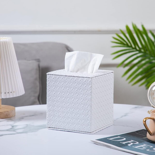 Square PU fabric Tissue Box Cover