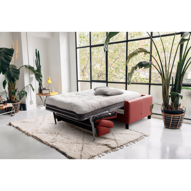 Najmul Genuine Leather Foldable Sofabed with Mattress
