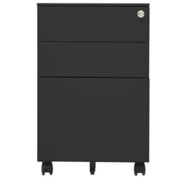 Harshi 45cm Wide 3 -Drawer Mobile Steel File Cabinet